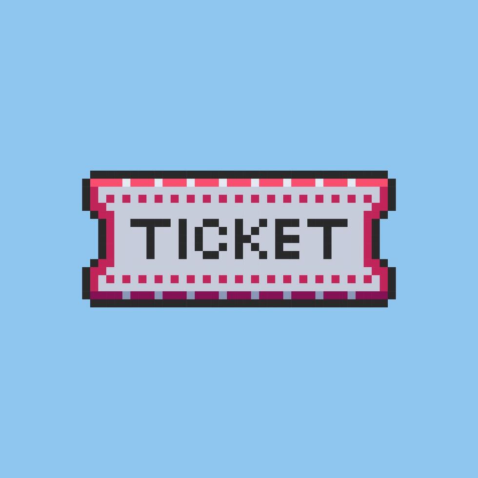 Pixel art ticket design vector