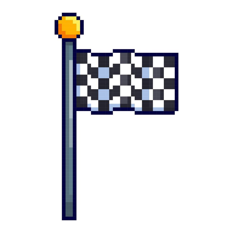 Pixel art Race Flag game asset design vector