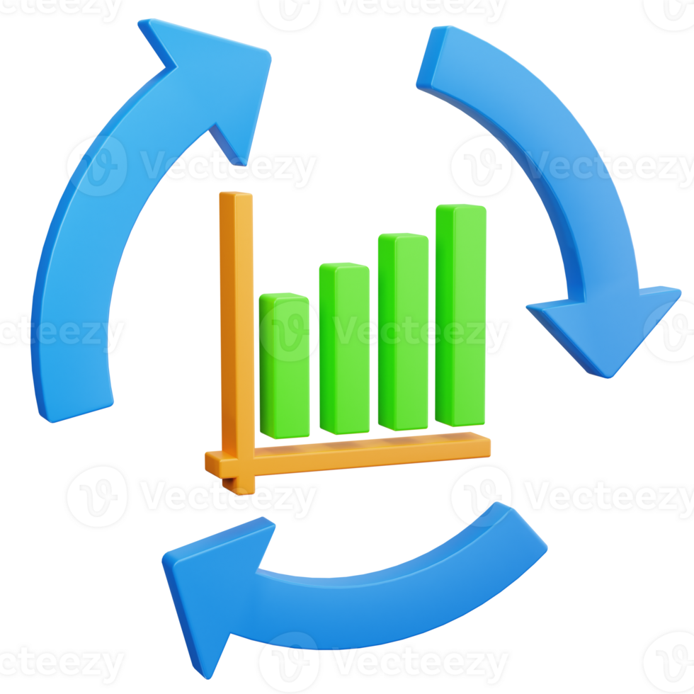 3D Icon Growth Rotation Cycle png