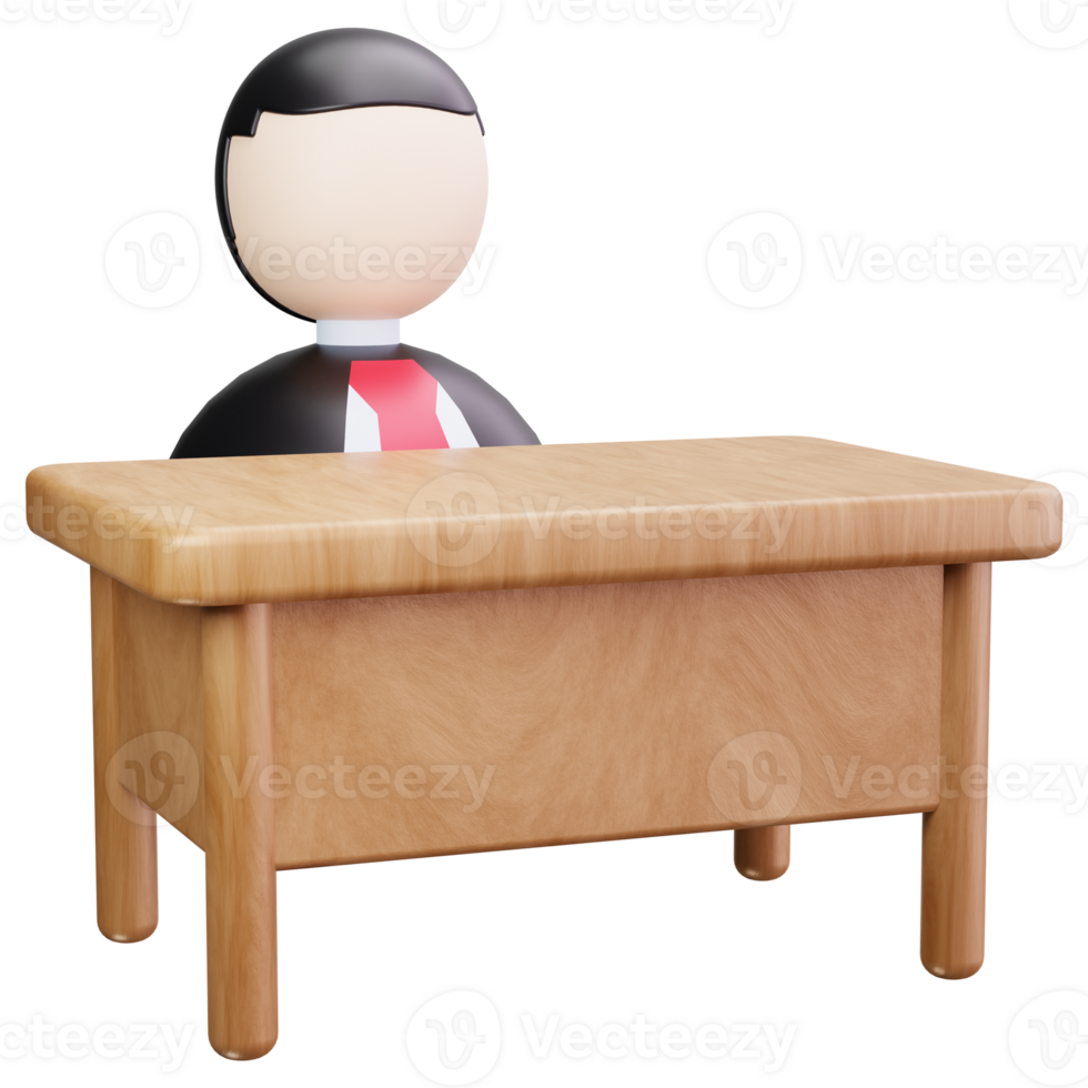 3D Icon Candidate Interview Desk png