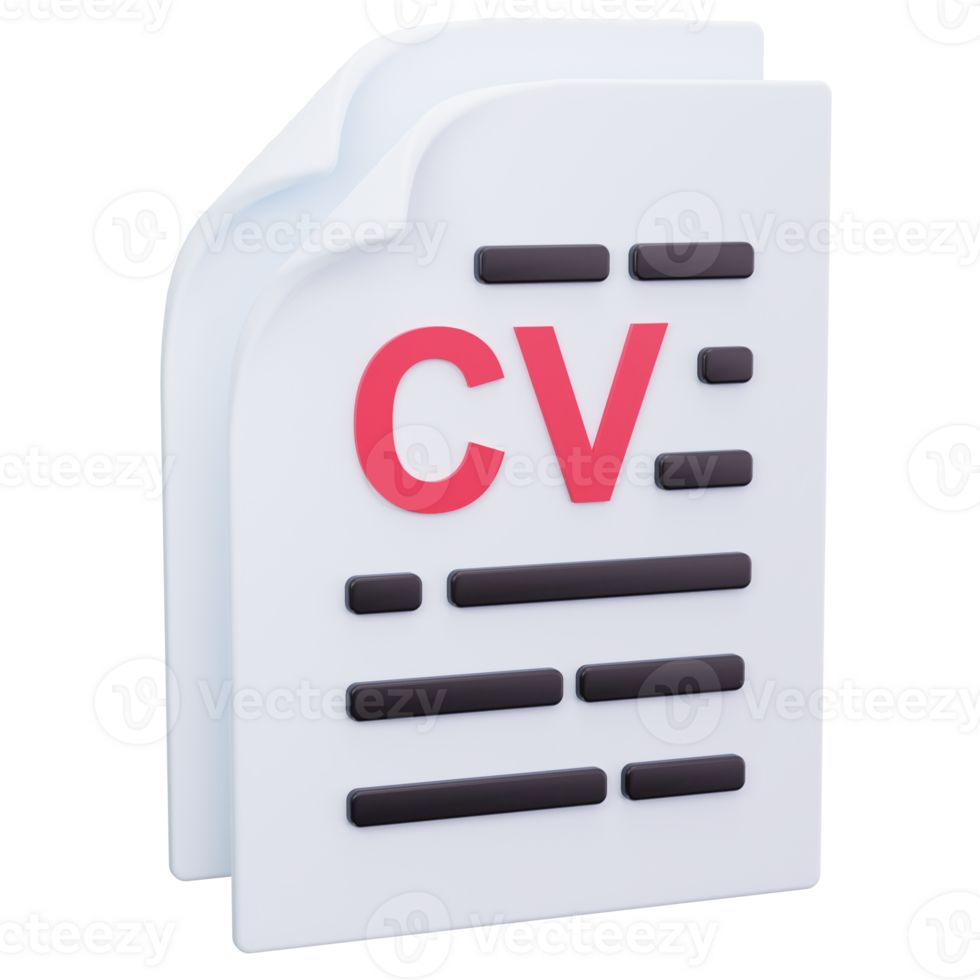 3D Icon Job Resume Document Sheet png