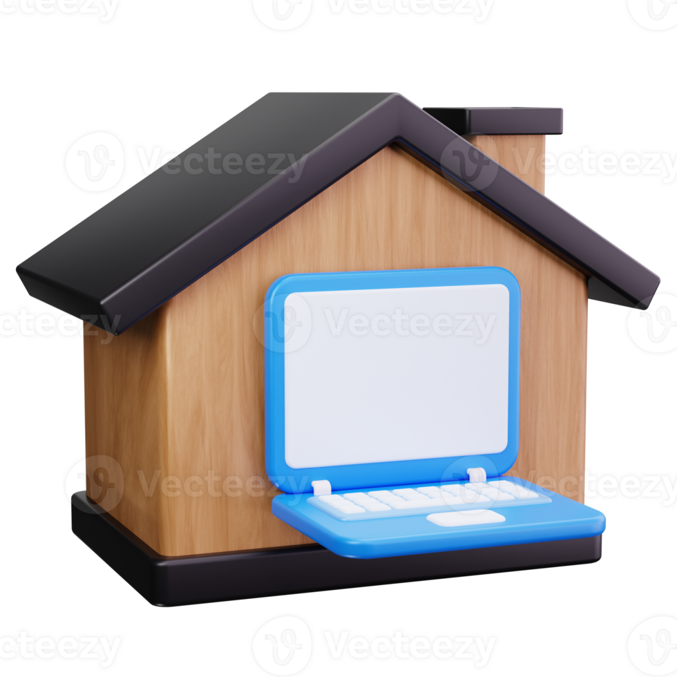 3D Icon Laptop Workspace Home Setup png
