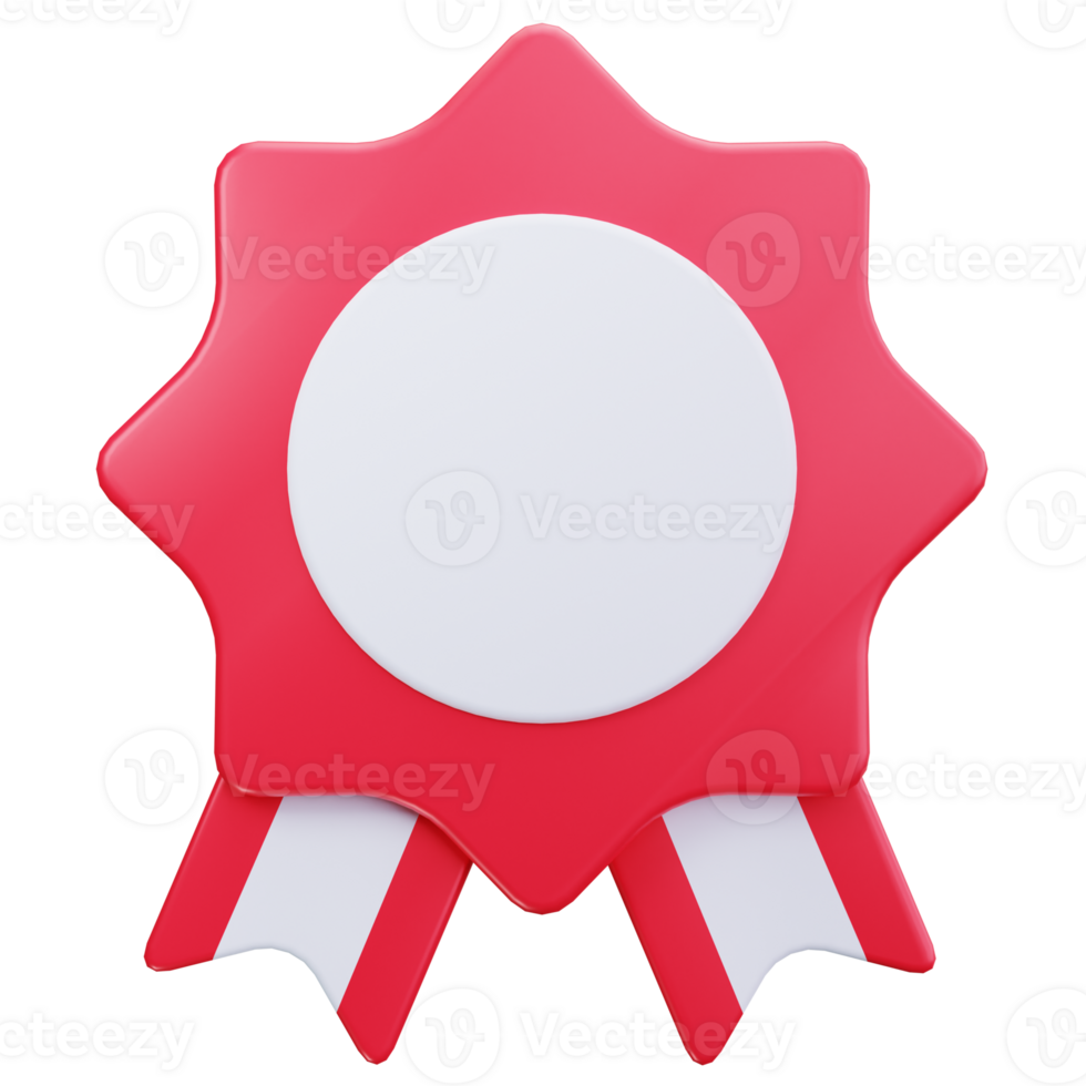 3D Icon Blank Red Badge Ribbon png