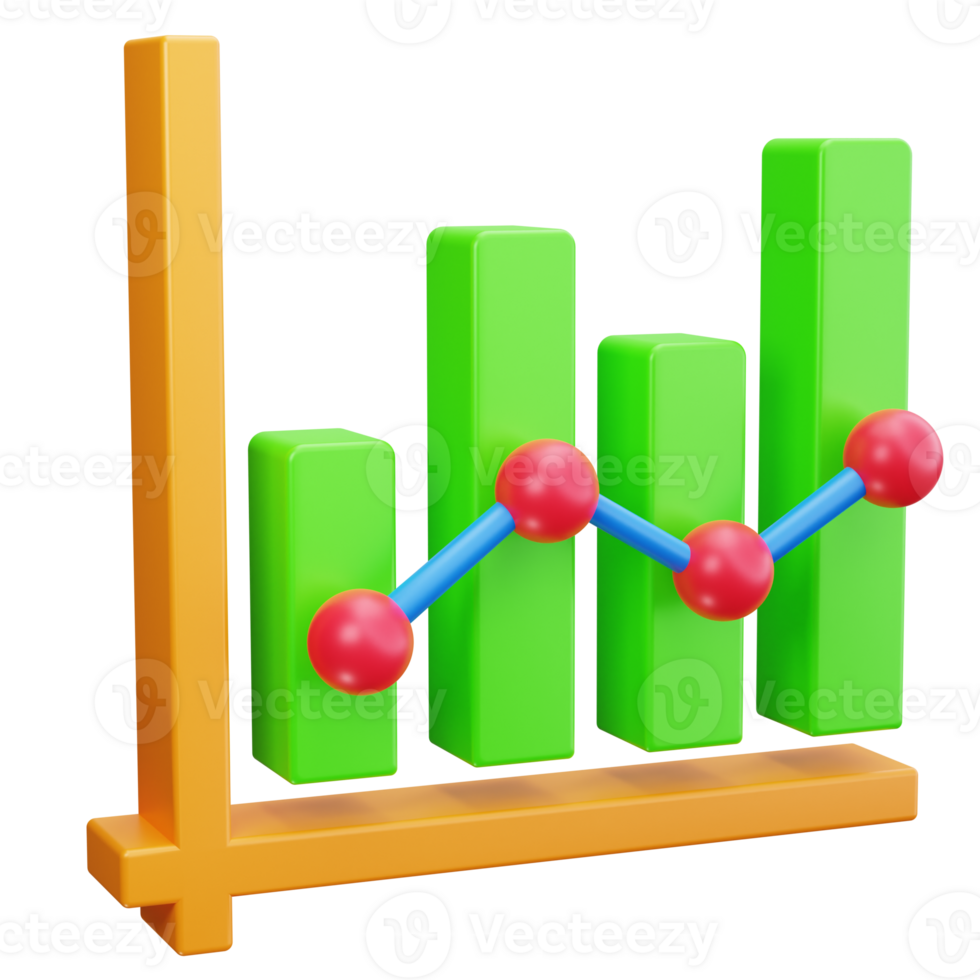3D Icon Data Trend Chart png