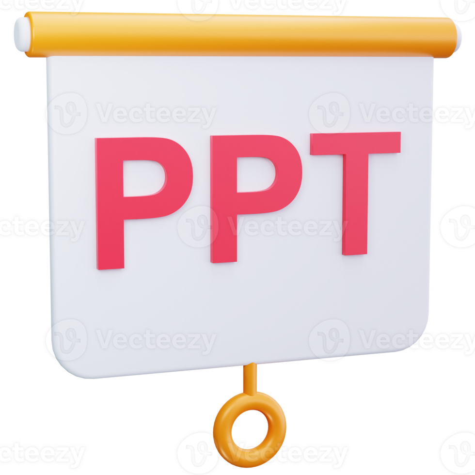 3D Icon PPT Title Slide Template png