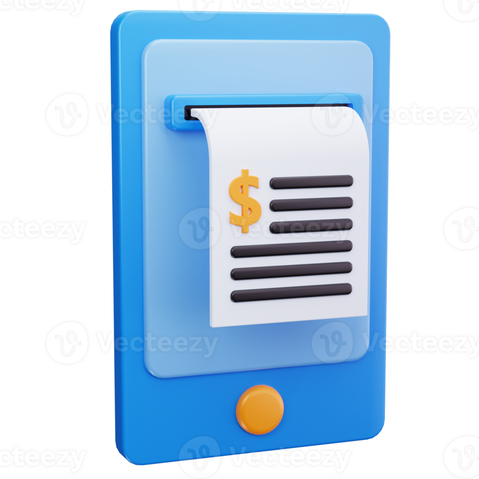 3D Icon Mobile Billing App png