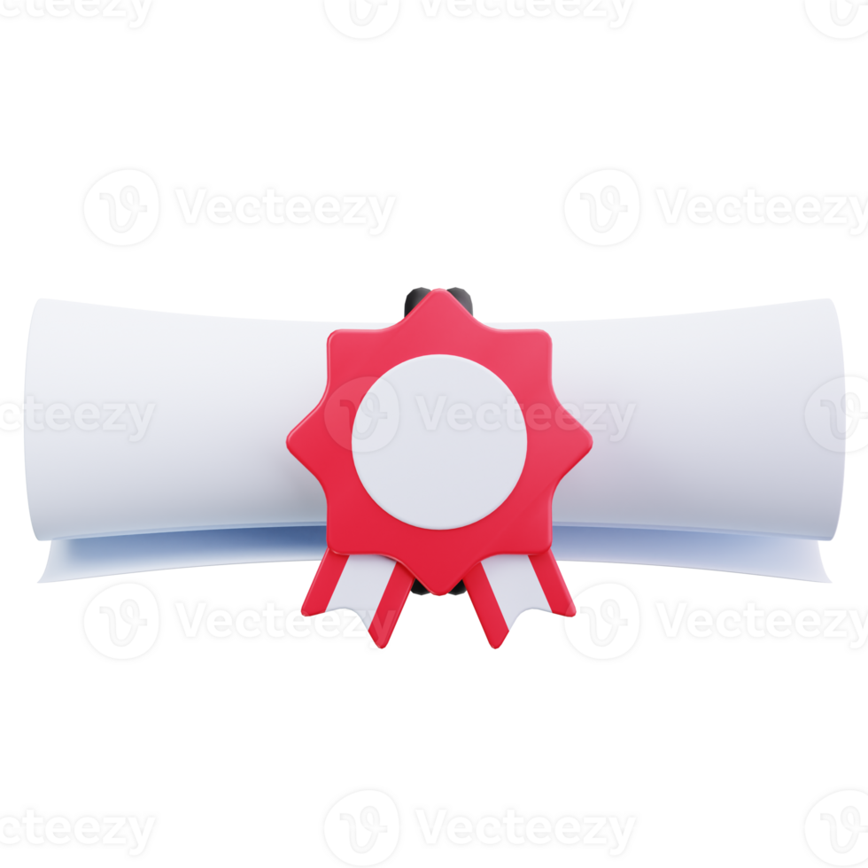 3D Icon Tied Diploma Scroll Paper png