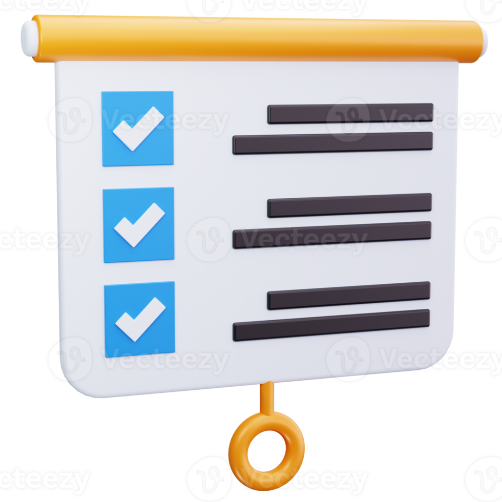 3D Icon Checklist Task Slide png