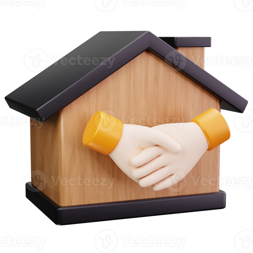 3D Icon Handshake Collaboration From Home png
