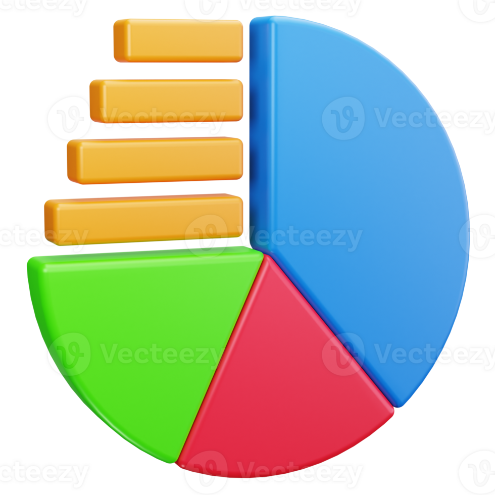 3D Icon Pie Chart Analysis png
