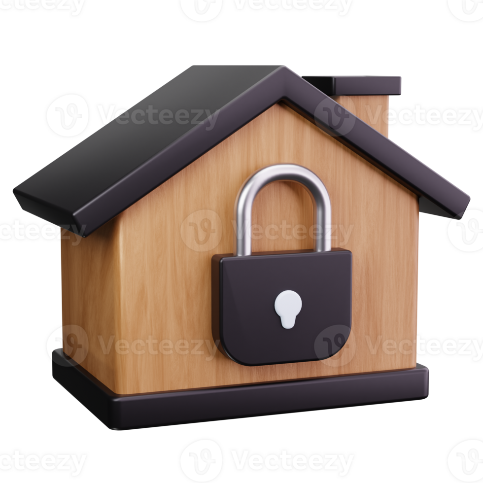 3D Icon Home Data Security Lock png