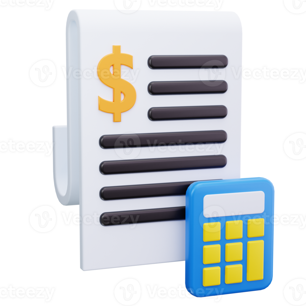 3D Icon Billing Calculator Form png