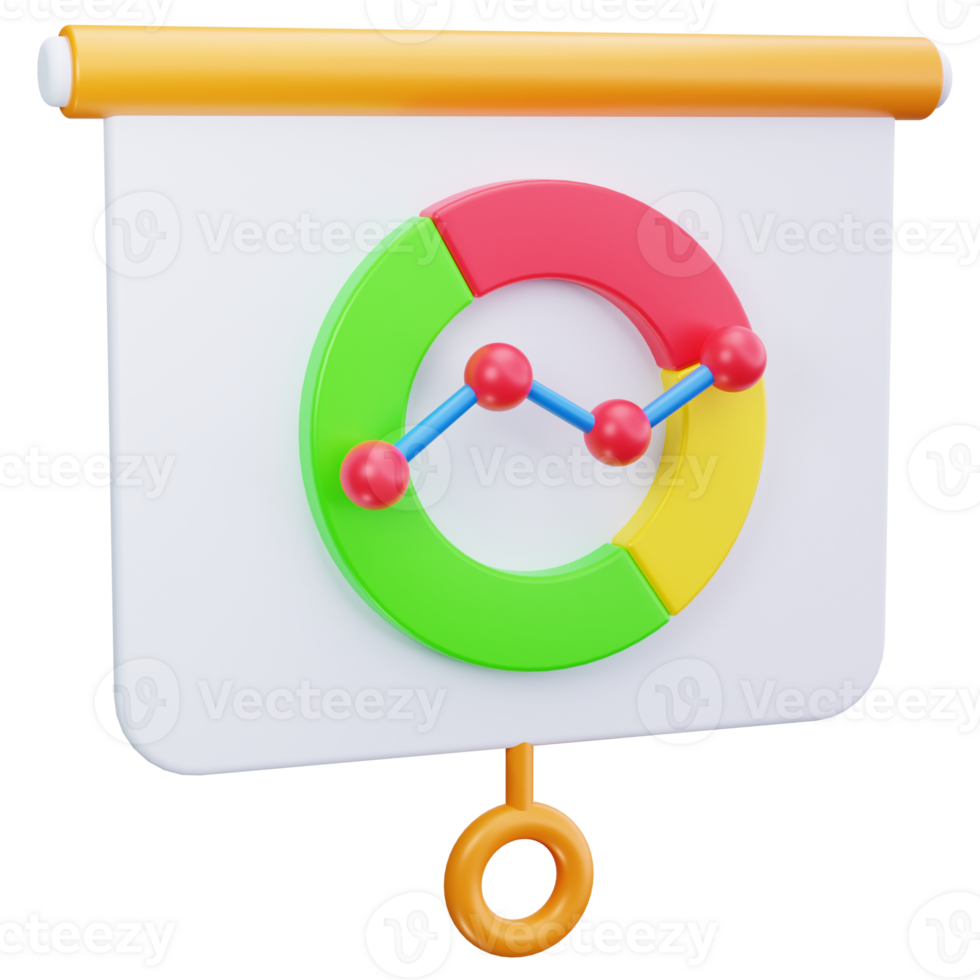 3D Icon Donut Chart Data Slide png