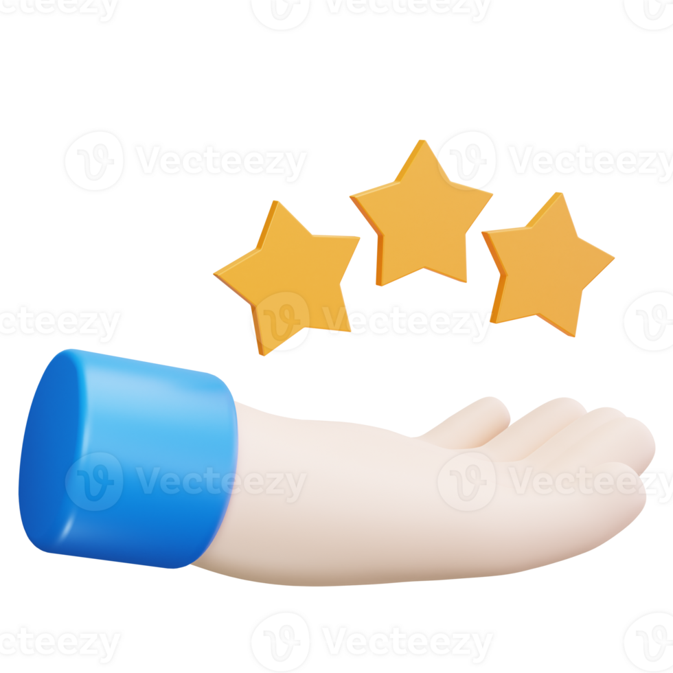 3D Icon Customer Rating Hand Offering png