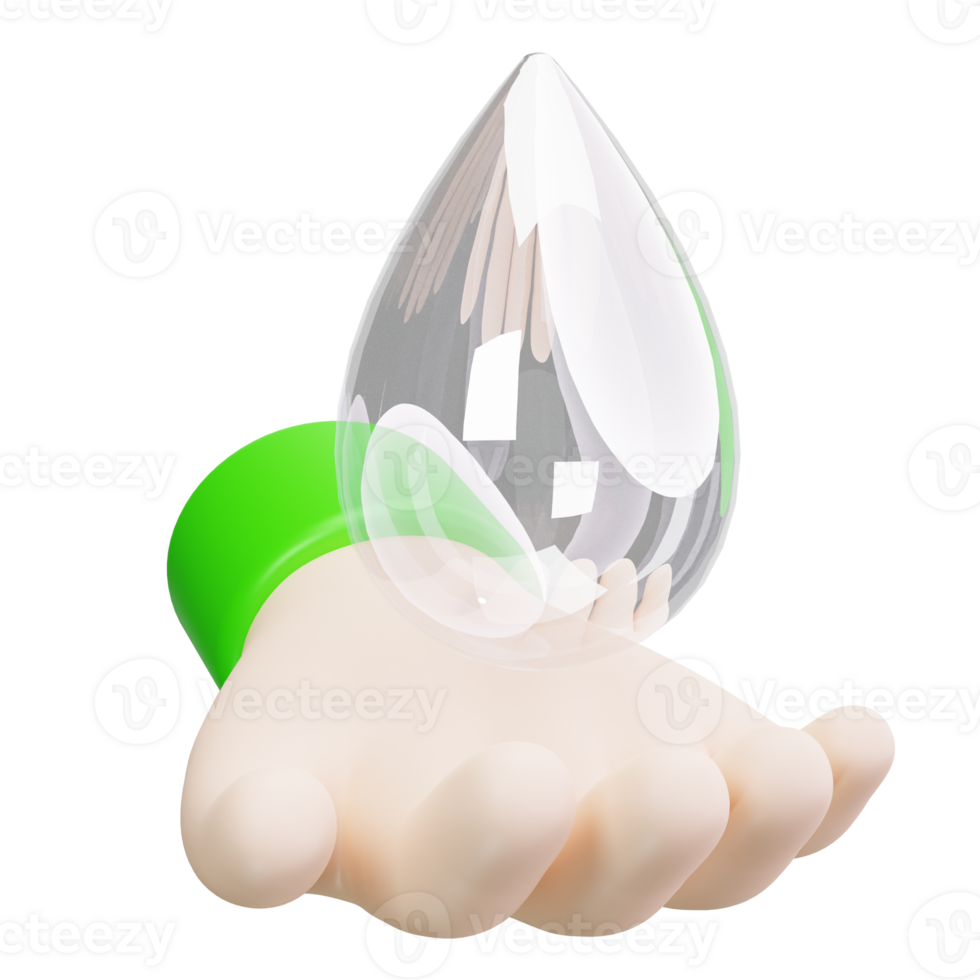 3D Icon Water Drop Hand png