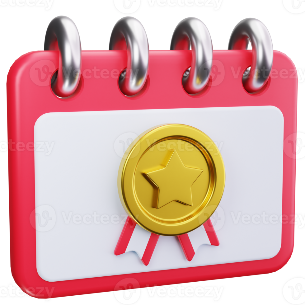 3D Icon Medal Reward Achievement Date png