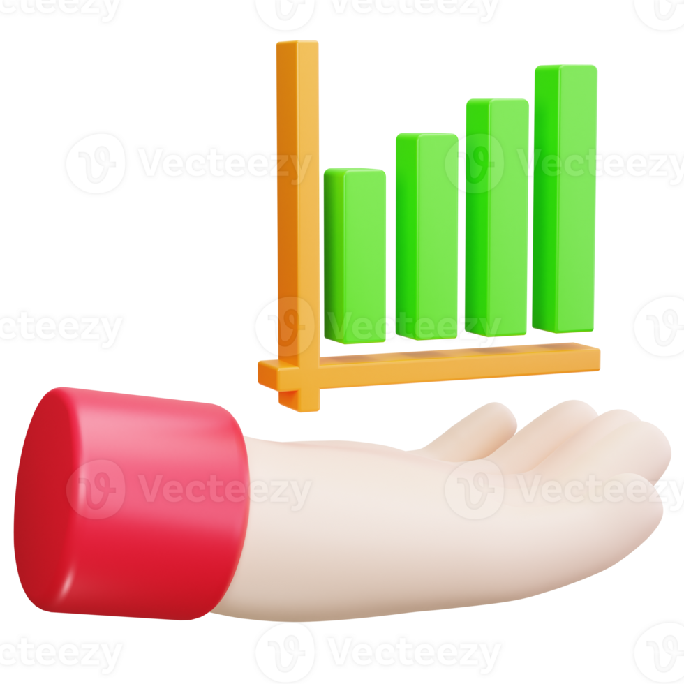 3D Icon Chart in Hand png