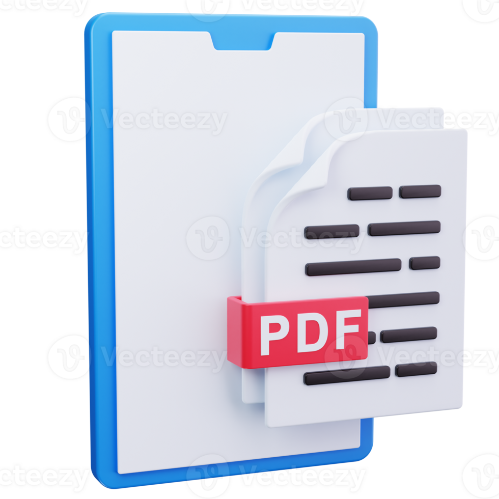 3D Icon PDF File In Folder png