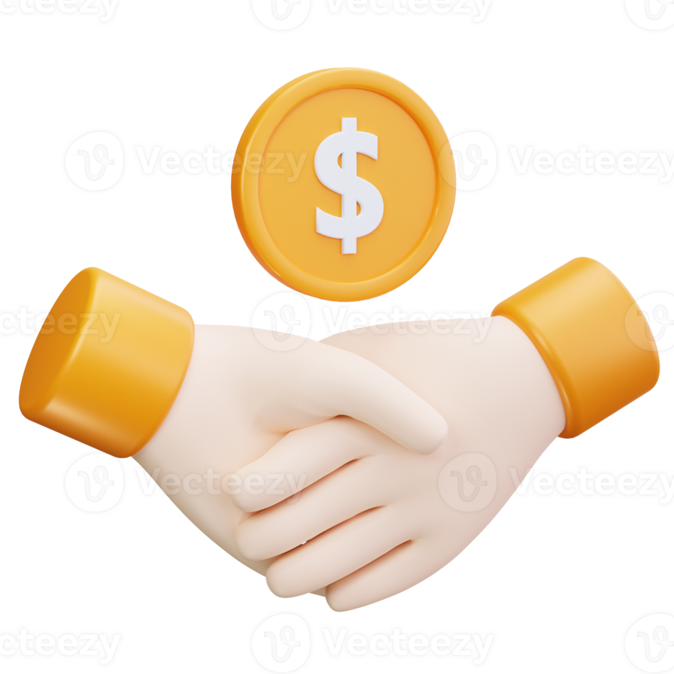 3D Icon Currency Deal Handshake png