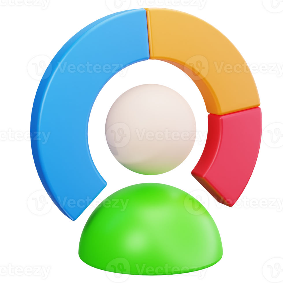 3D Icon Demographic Pie Analysis png