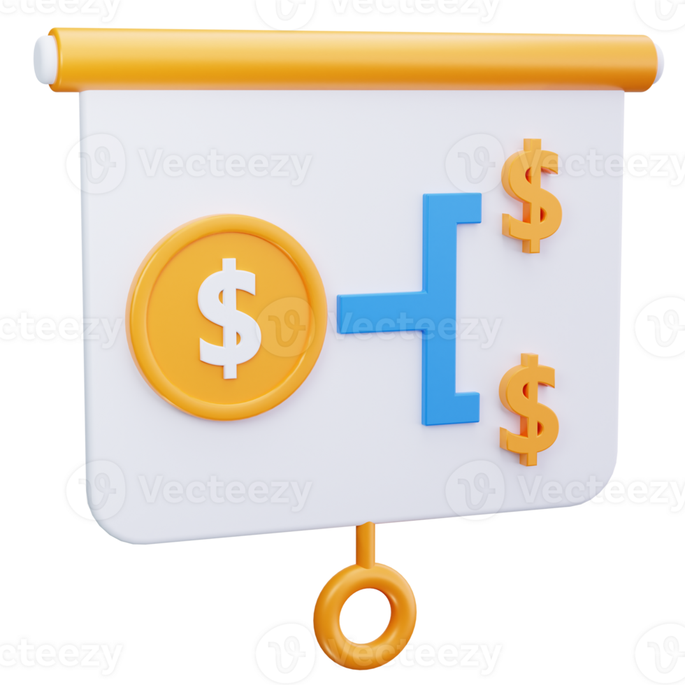 3D Icon Currency Flow Slide Presentation png
