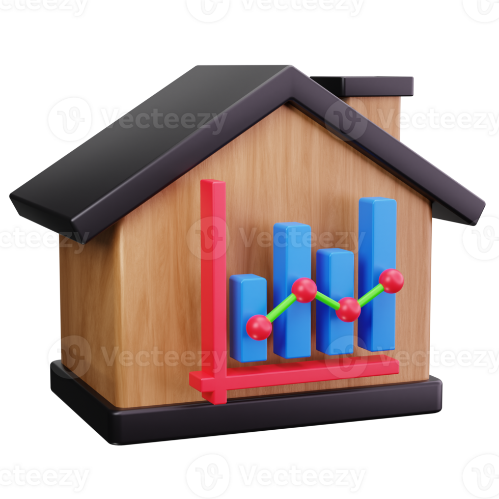 3D Icon Data Chart Remote Work png
