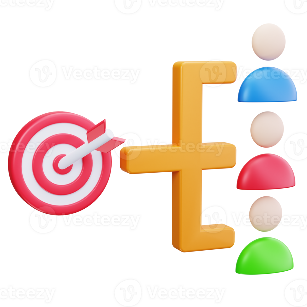 3D Icon Conversion Funnel Process png