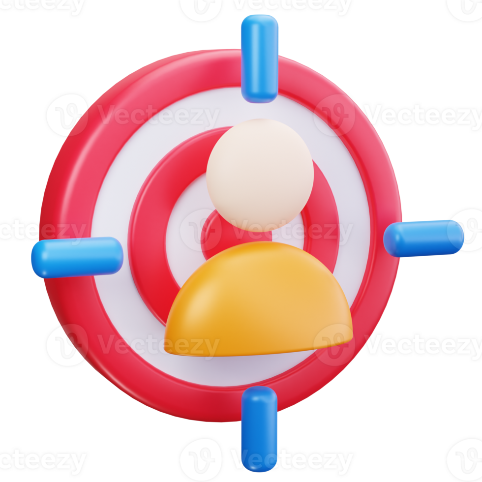 3D Icon Audience Targeting Focus png