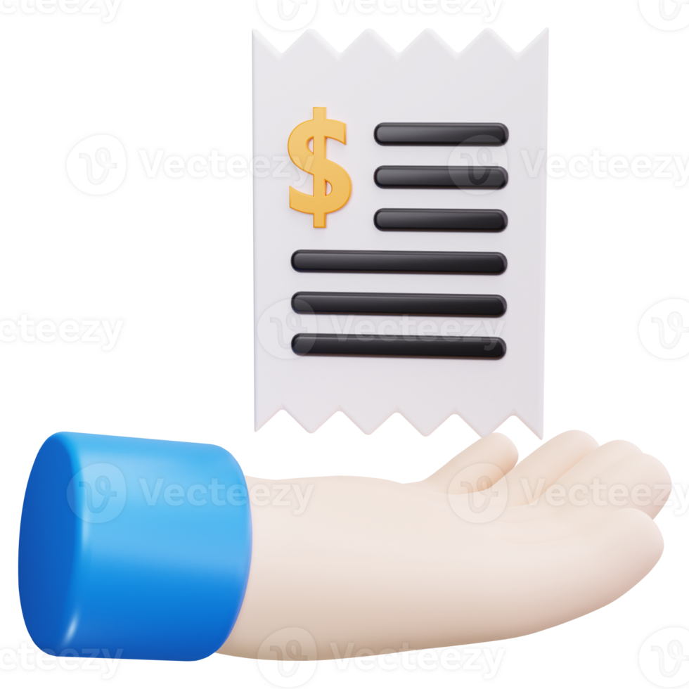 3D Icon Hand Holding Receipt png