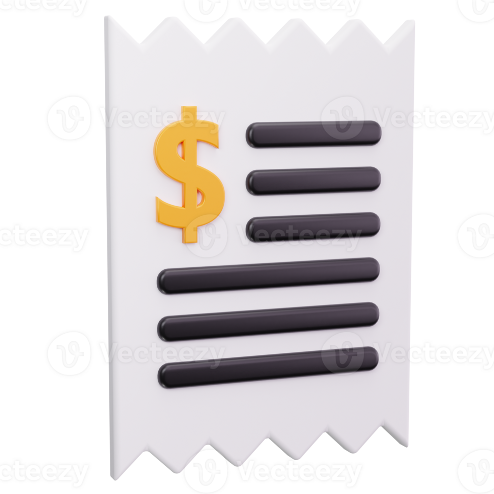 3D Icon Clean Invoice Sheet png