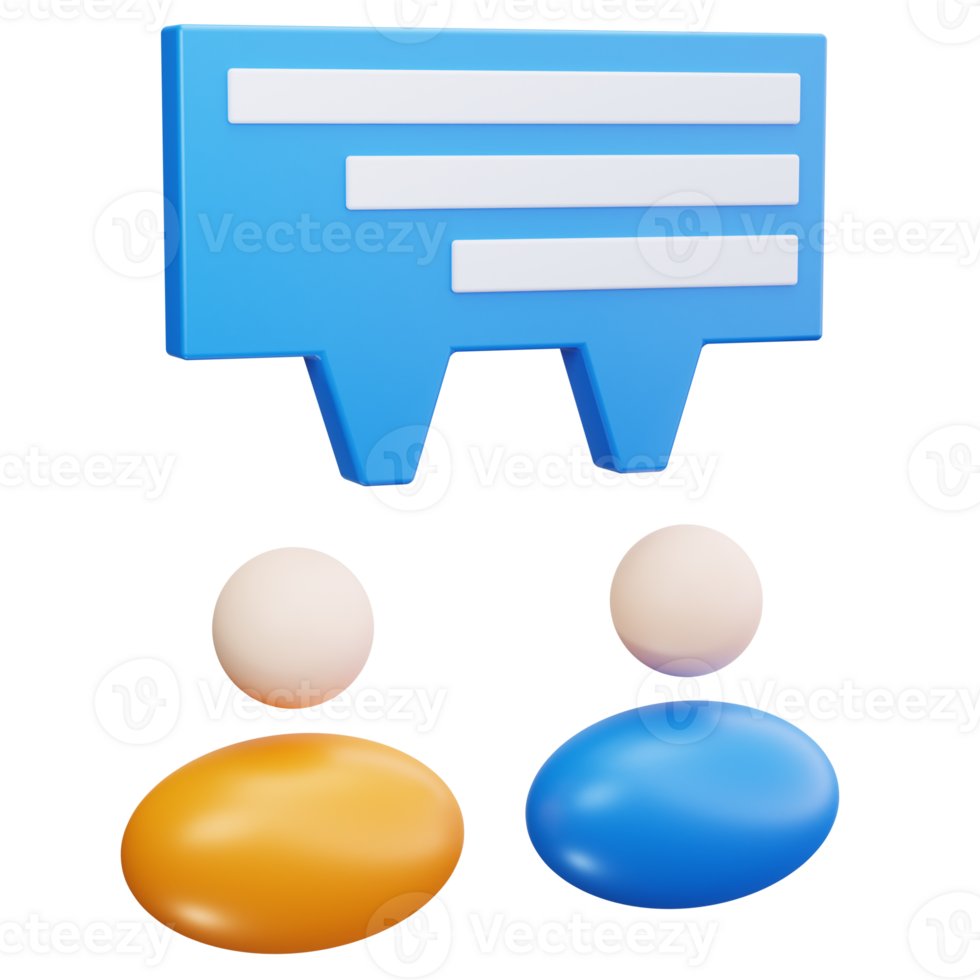 3D Icon Chat Box User Connection png