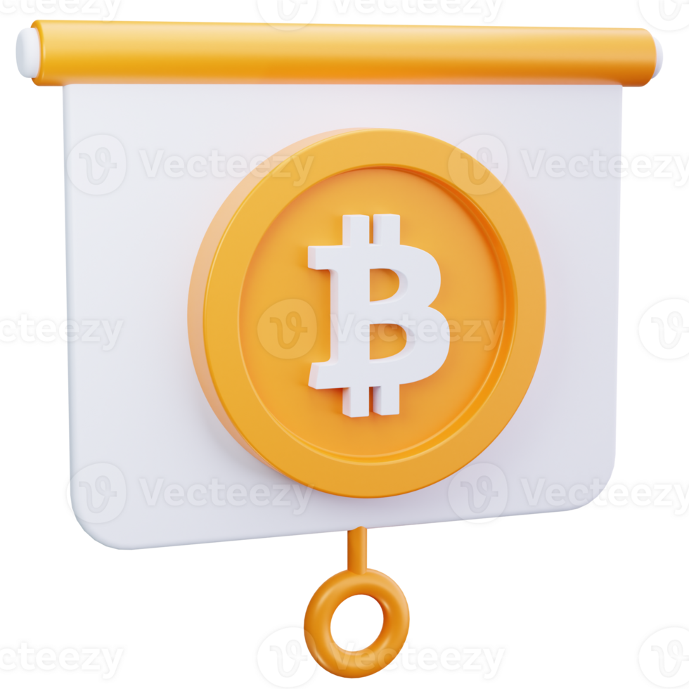 3D Icon Bitcoin Coin Presentation Slide png
