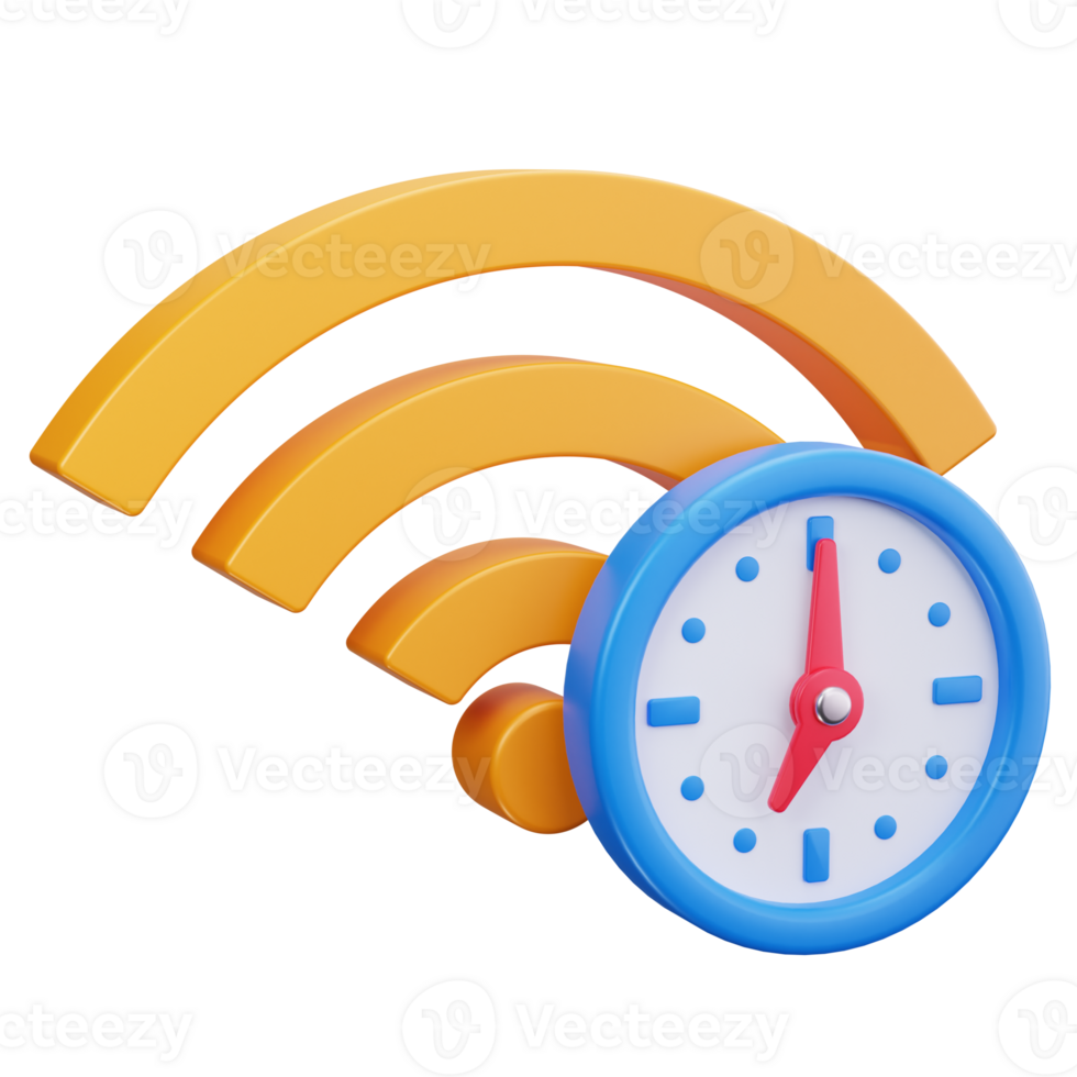 3D Icon WiFi Signal Time Tracker png