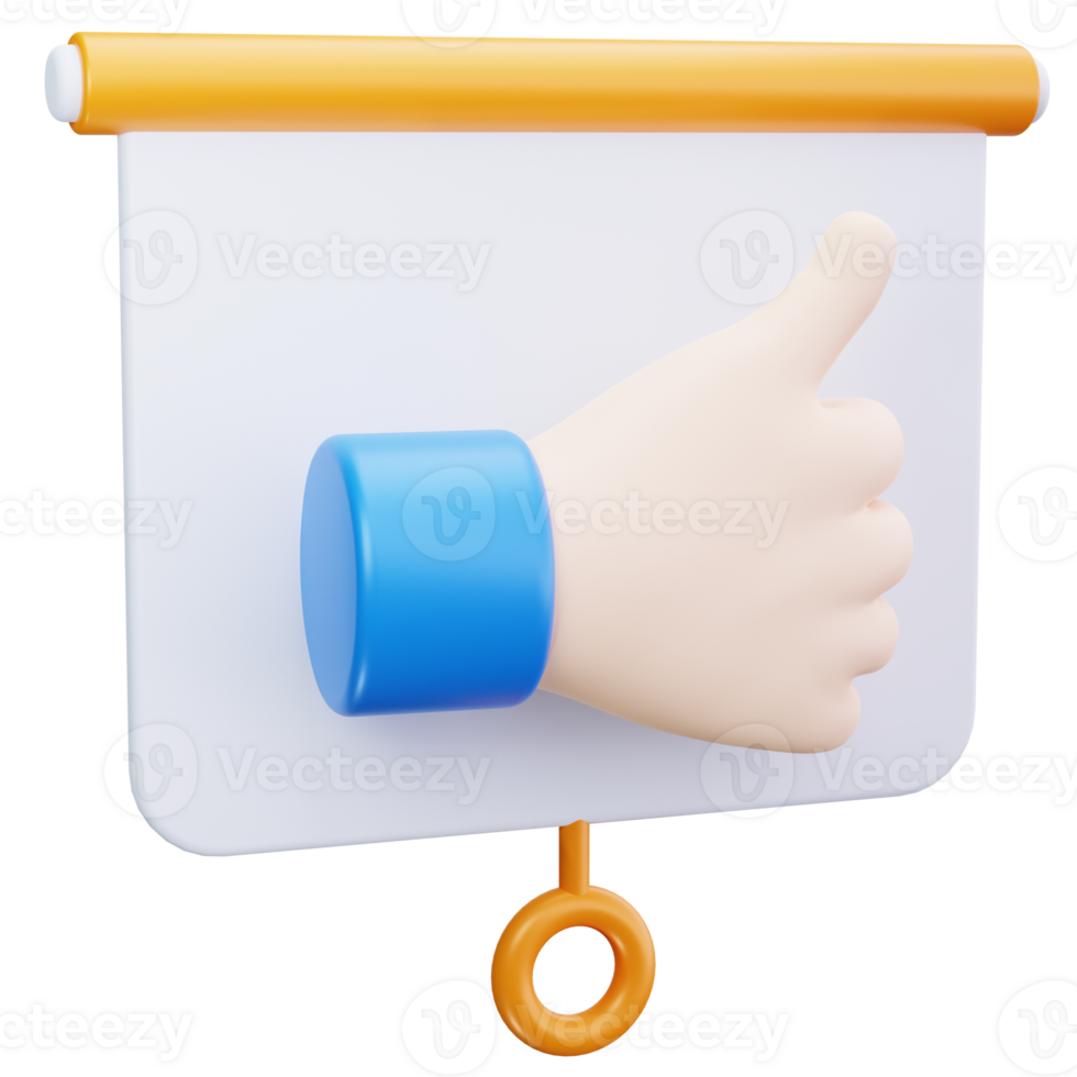 3D Icon Thumbs Up Slide png