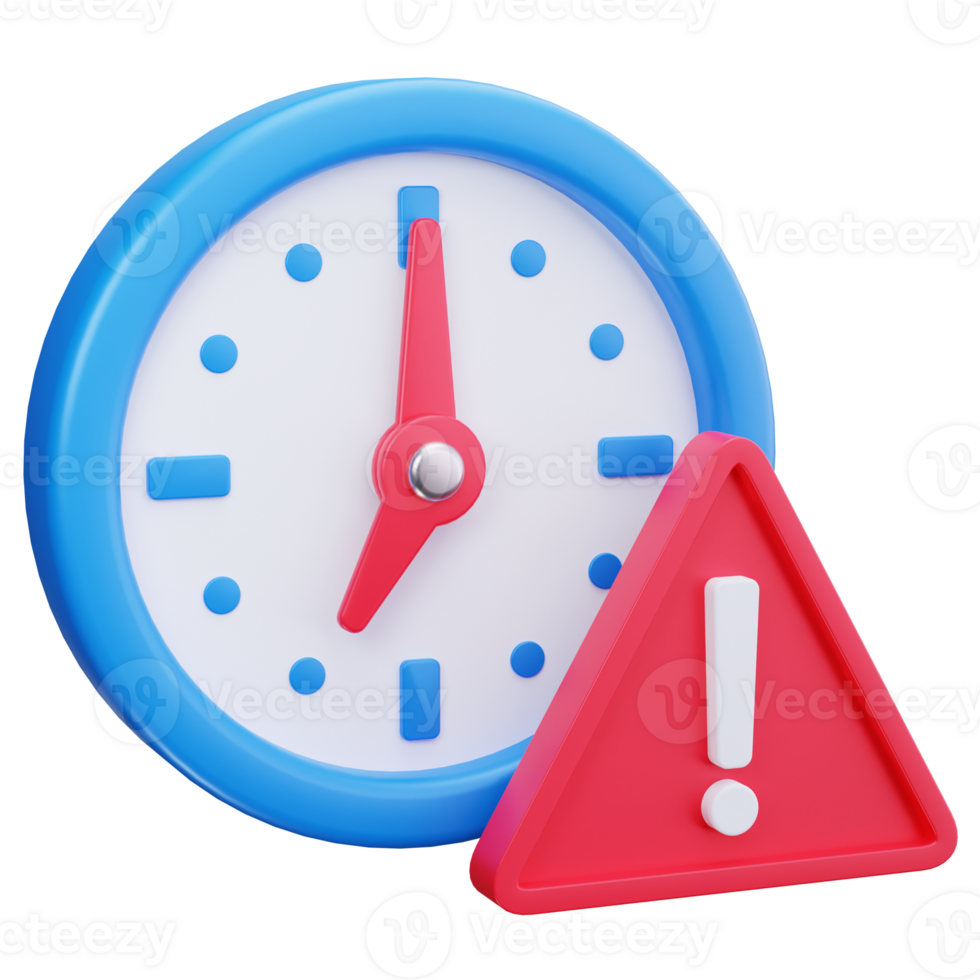 3D Icon Warning Time Deadline Alert png