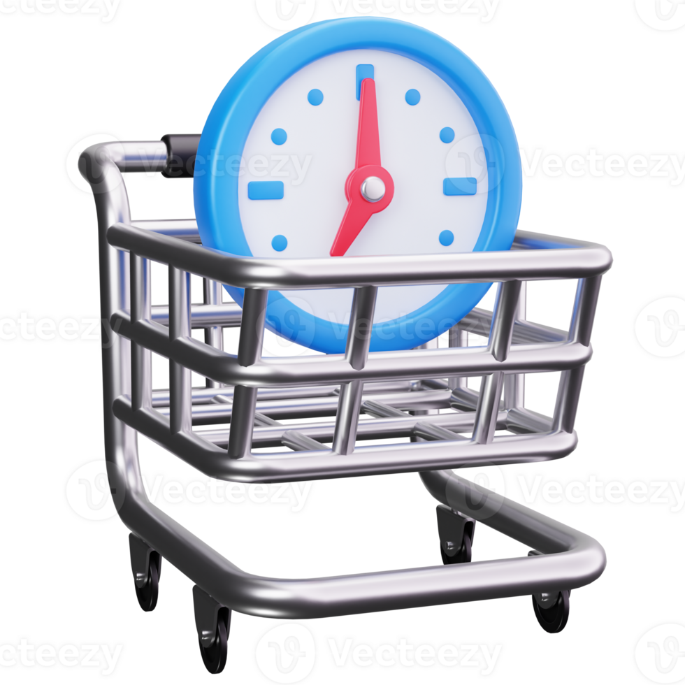 3D Icon Shopping Cart Time Budget png