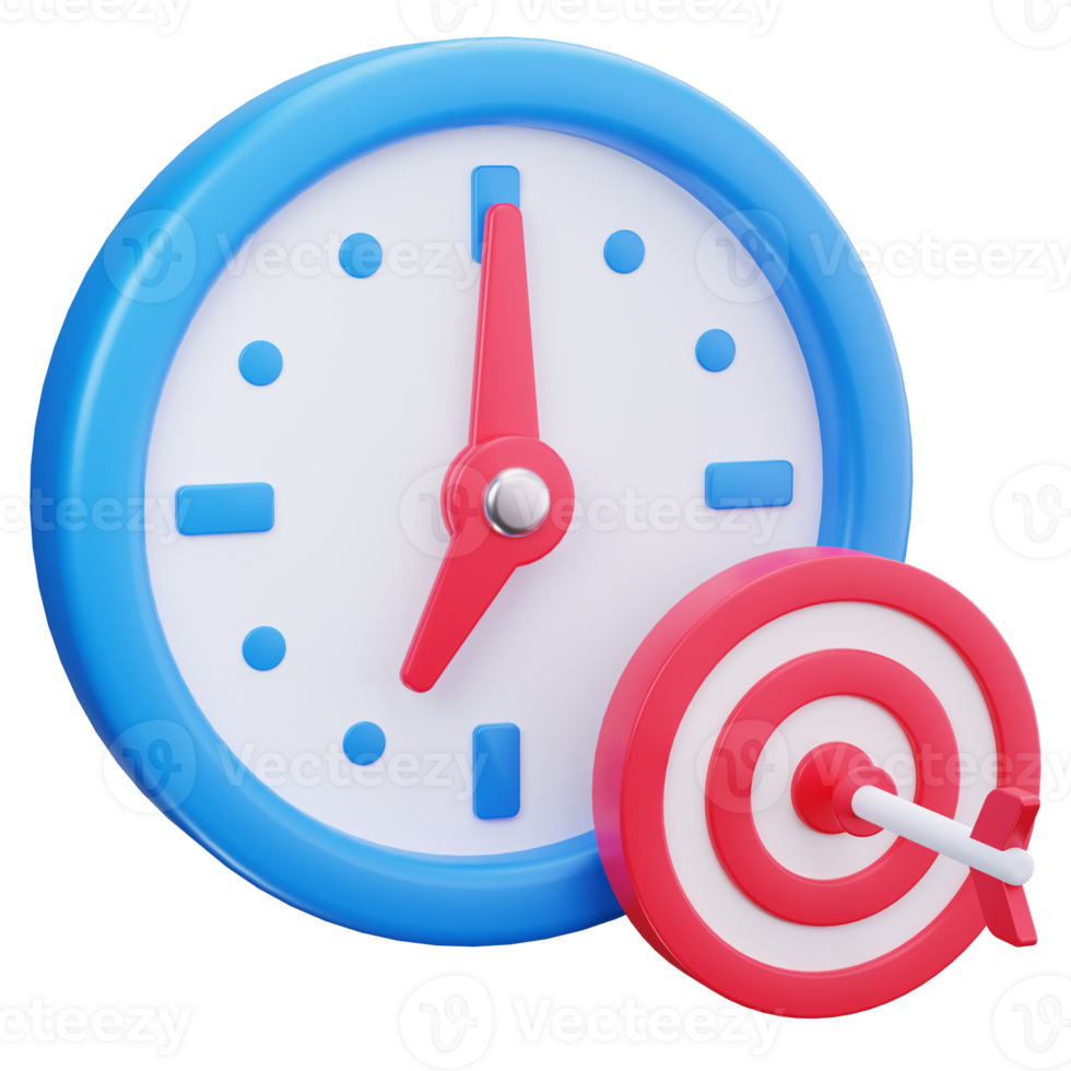 3D Icon Target Clock Goal Focus png