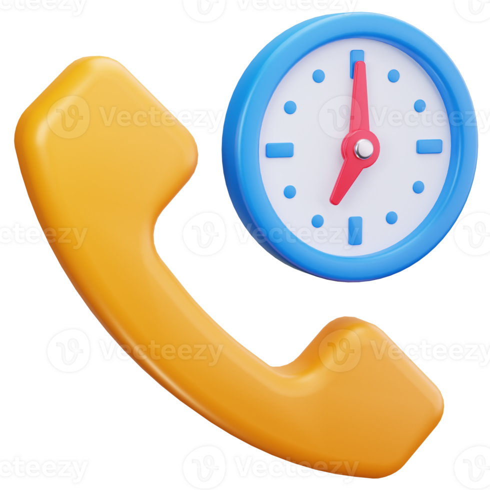 3D Icon Call Time Communication Reminder png
