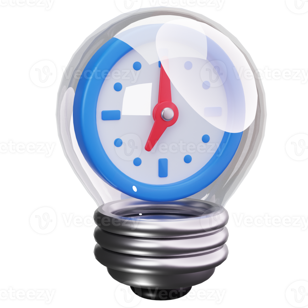 3D Icon Time Lightbulb Creative Idea png
