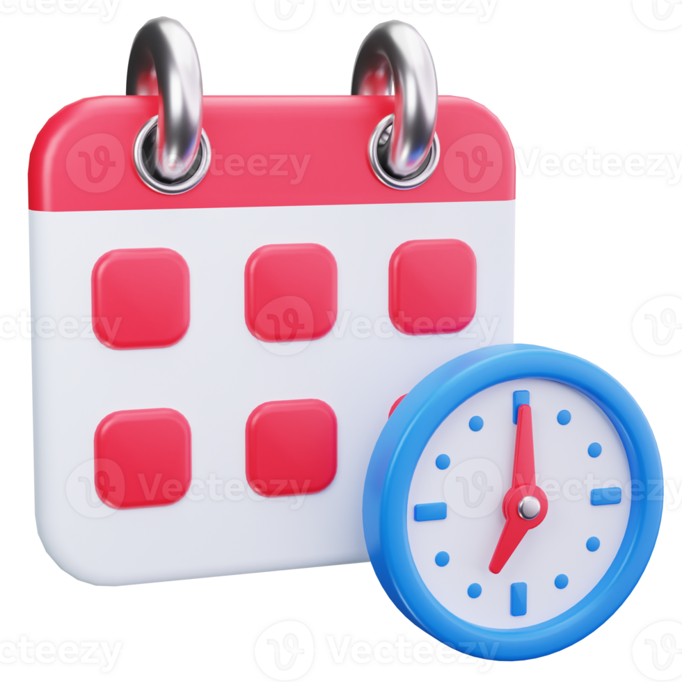 3D Icon Calendar Time Date Planner png
