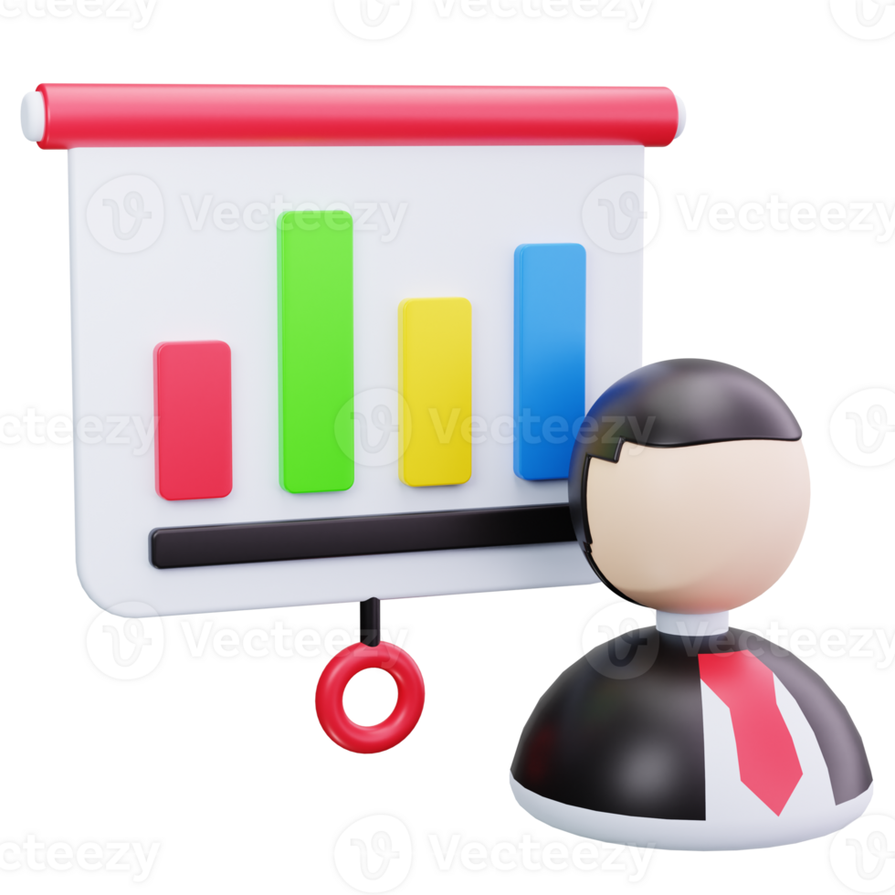 3D Icon Presentation Business Candidate Chart png