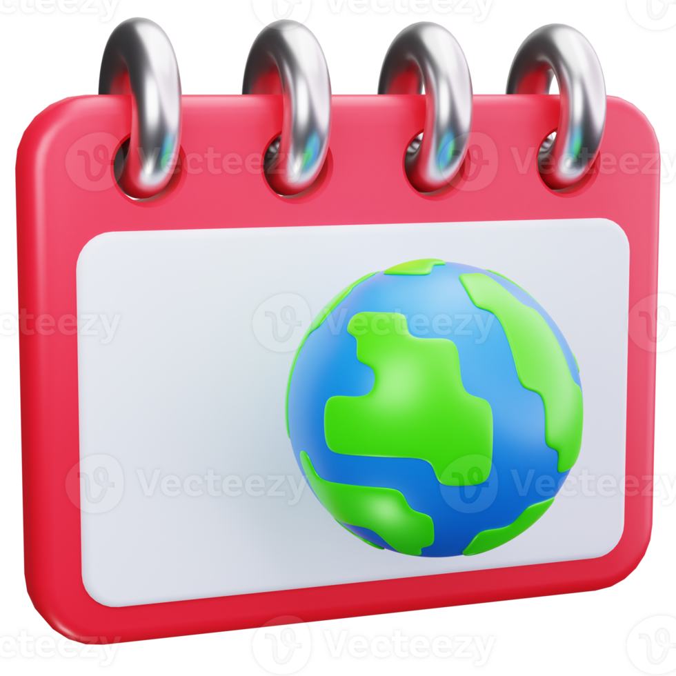 3D Icon Earth Day Event Calendar png
