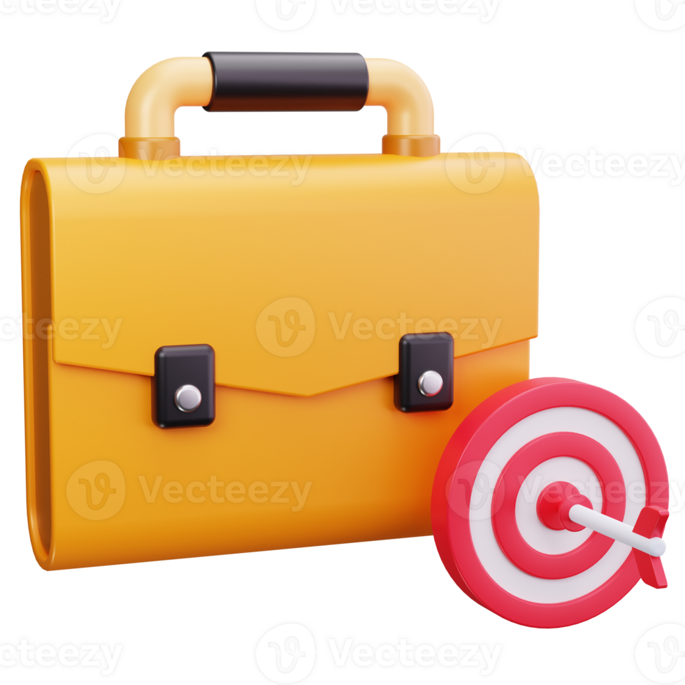 3D Icon Briefcase Target Job png