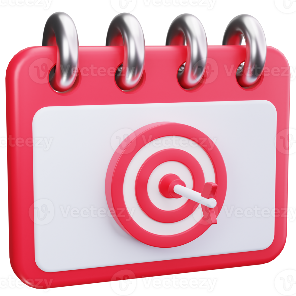 3D Icon Target Goal Setting Planner png