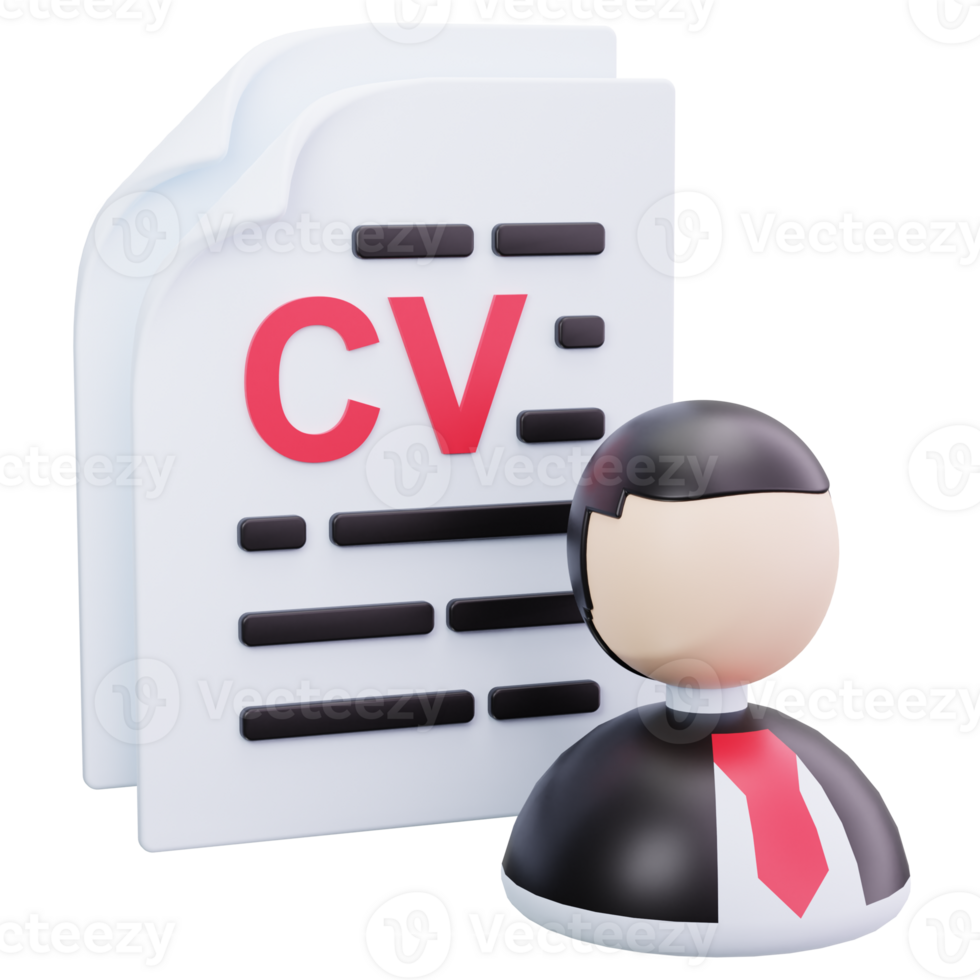3D Icon CV Resume Applicant png