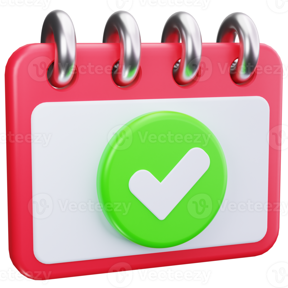3D Icon Task Completed Check Planner png