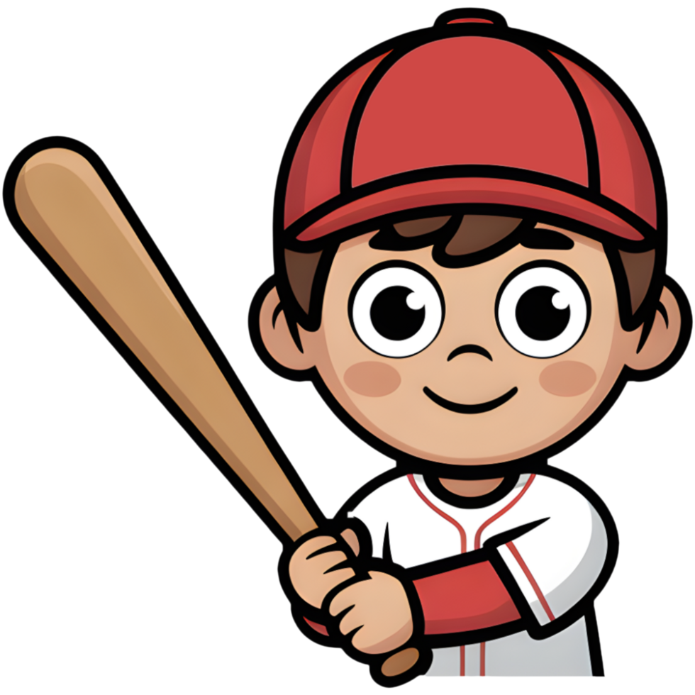 Young Baseball Player with Bat png