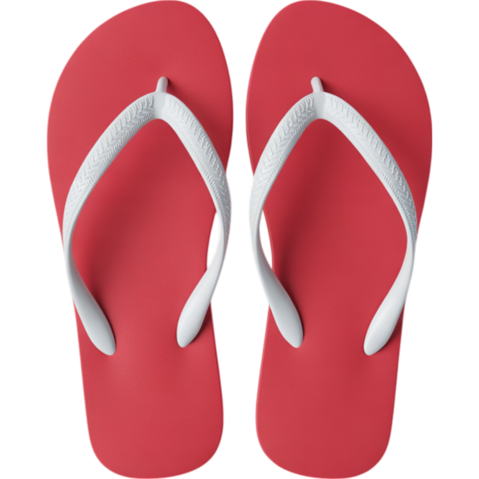 3d Red Flip Flops Summer Footwear png
