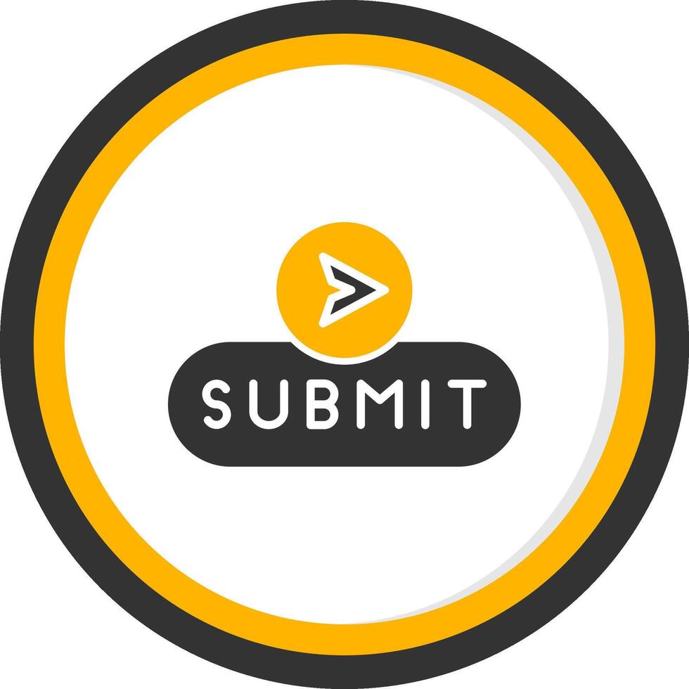 Submit Form Button Glyph Two Color Circle vector