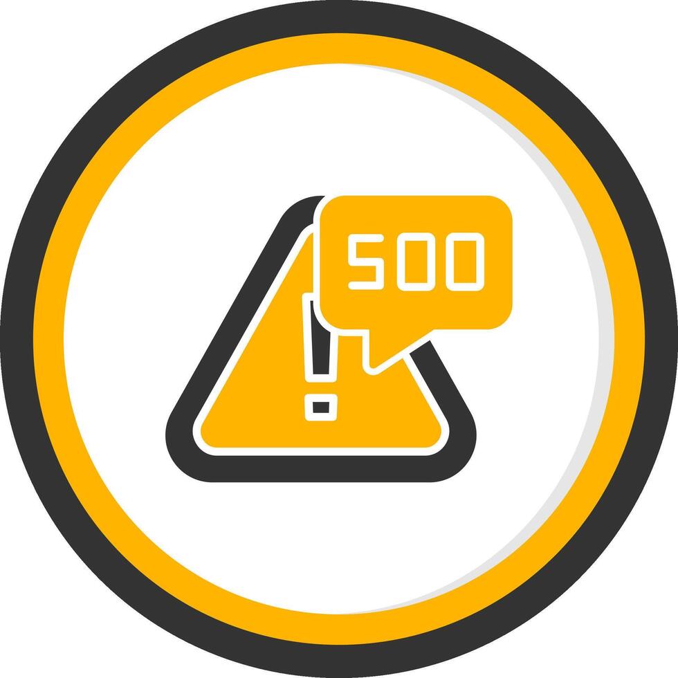 Error 500 Internal Server Error Glyph Two Color Circle vector